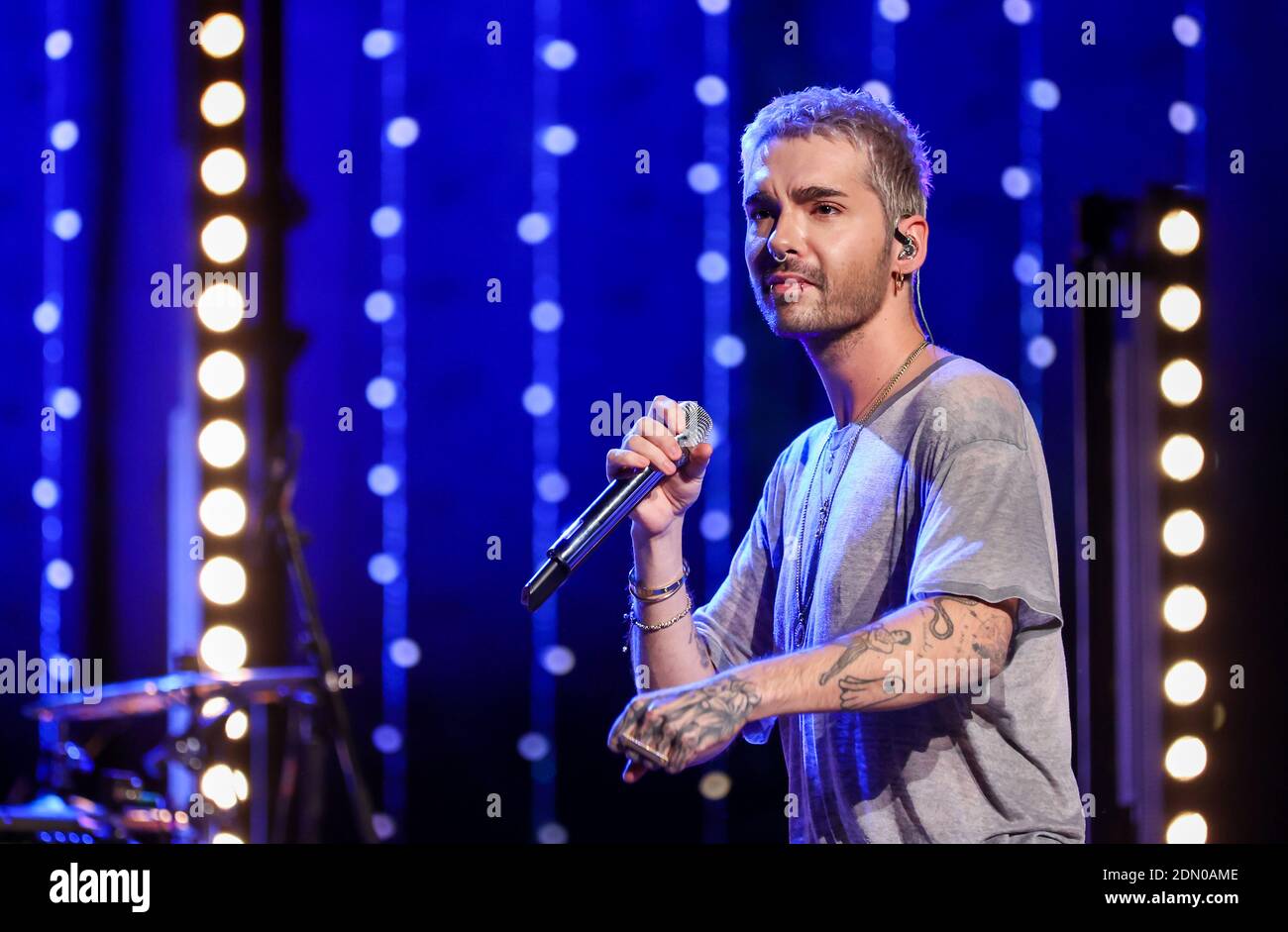Halle Germany 16th Dec 2020 Bill Kaulitz Of The Band Tokio Hotel Sings On A Stage During The Radio Show Friends Of 2020 Of The Station Mdr Sputnik The Show A Mixture