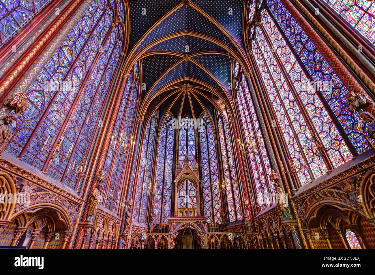 Sainte-Chapelle Royal Chapel, Gothic style, Palais de la Cite, Paris ...