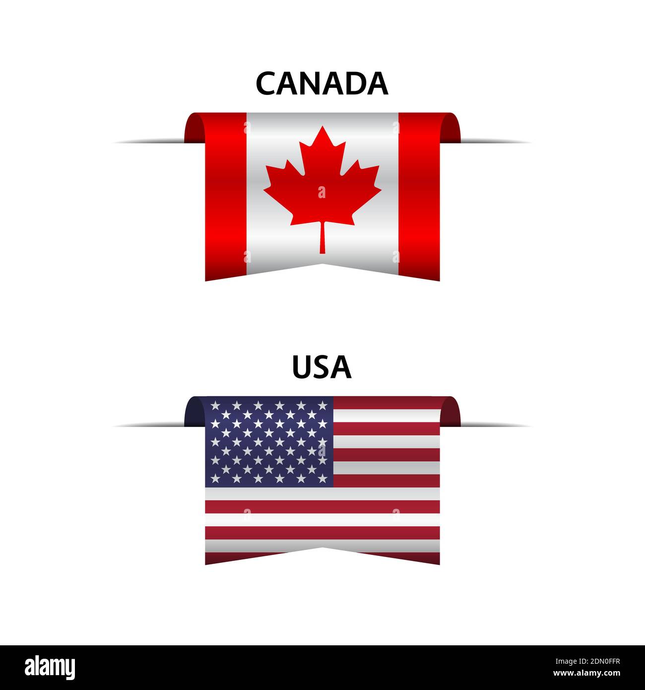Canada usa flag map hi-res stock photography and images - Alamy