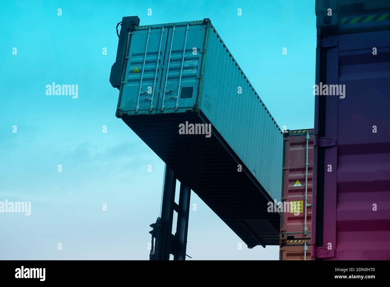 Container crane in high angle Perspective of transportation Stock Photo ...