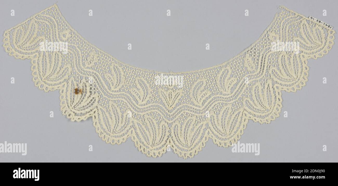 Sleeve ruffles, Medium: linen Technique: bobbin lace, Maybe used as sleeve ruffles., 19th century, lace, Sleeve ruffles Stock Photo