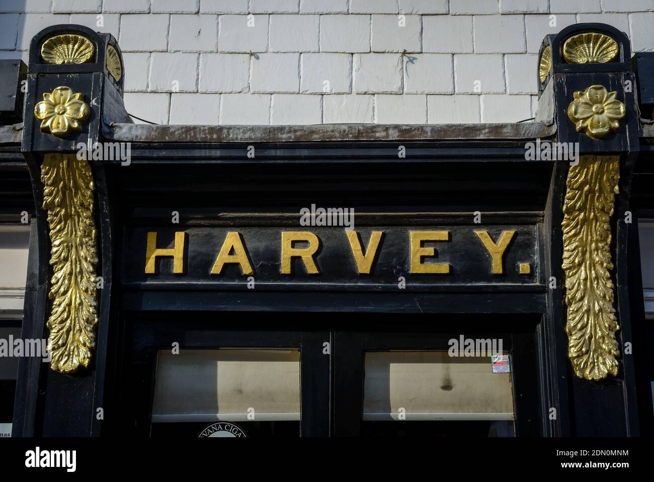 Harveys Brewery shop, Lewes, Sussex, UK. Stock Photo
