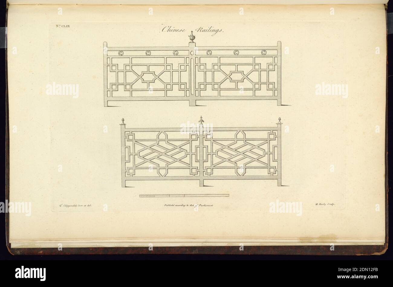 The Gentleman's and Cabinet-Maker's Director, Thomas Chippendale, 1718 – 1779, Etching on off-white laid paper, England, 1755, furniture, Print Stock Photo