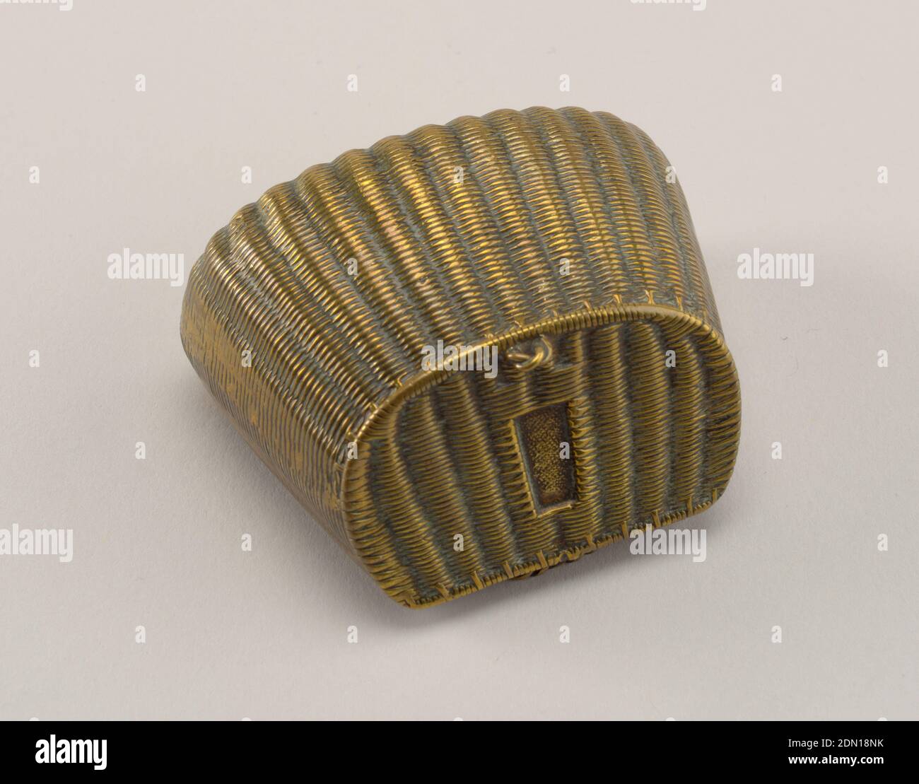 Fishing Basket, Brass, In the form of a fishing basket, with raised