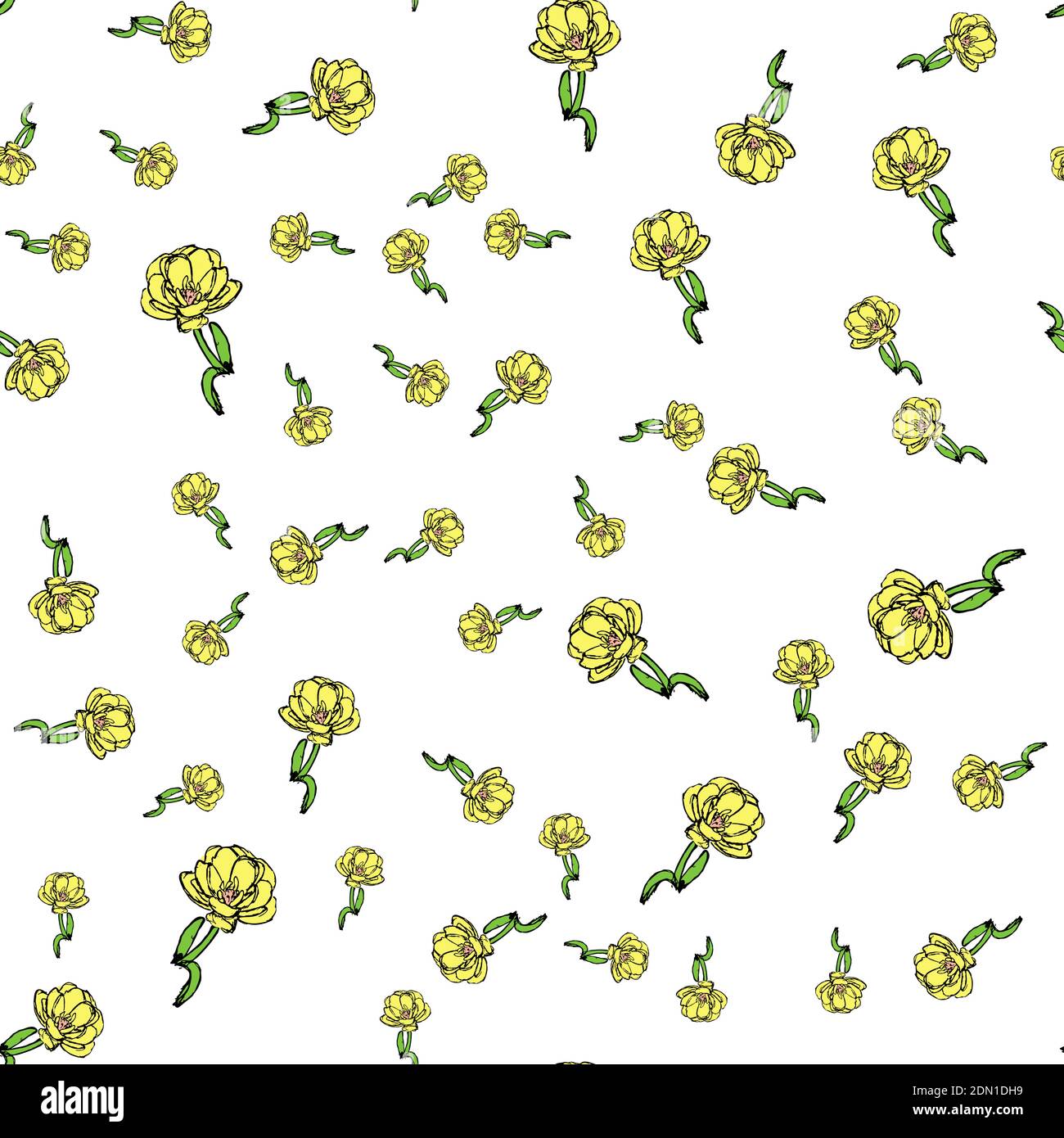 Hand drawn flower. Seamless pattern. Vector Illustration EPS10 Stock ...
