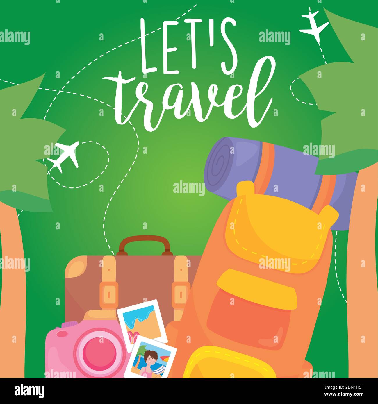 travel bags camera and pictures design, trip tourism and journey theme ...