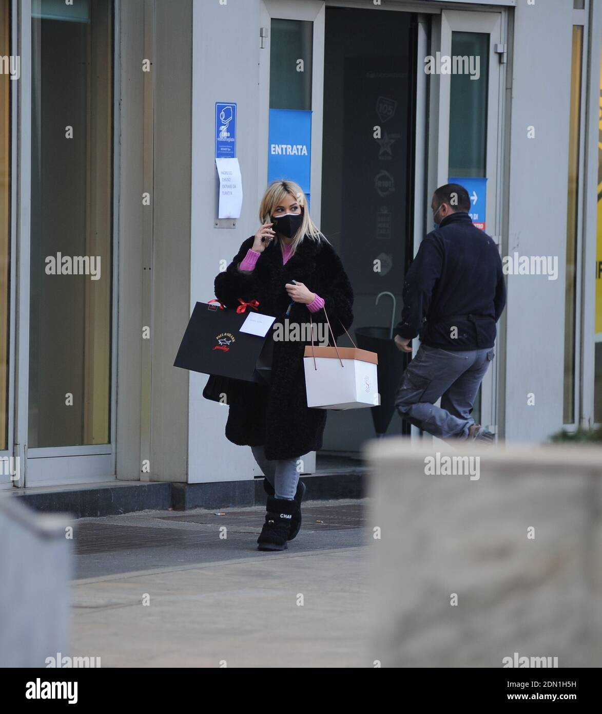 Milan, Diletta Leotta Christmas shopping Diletta Leotta surprised