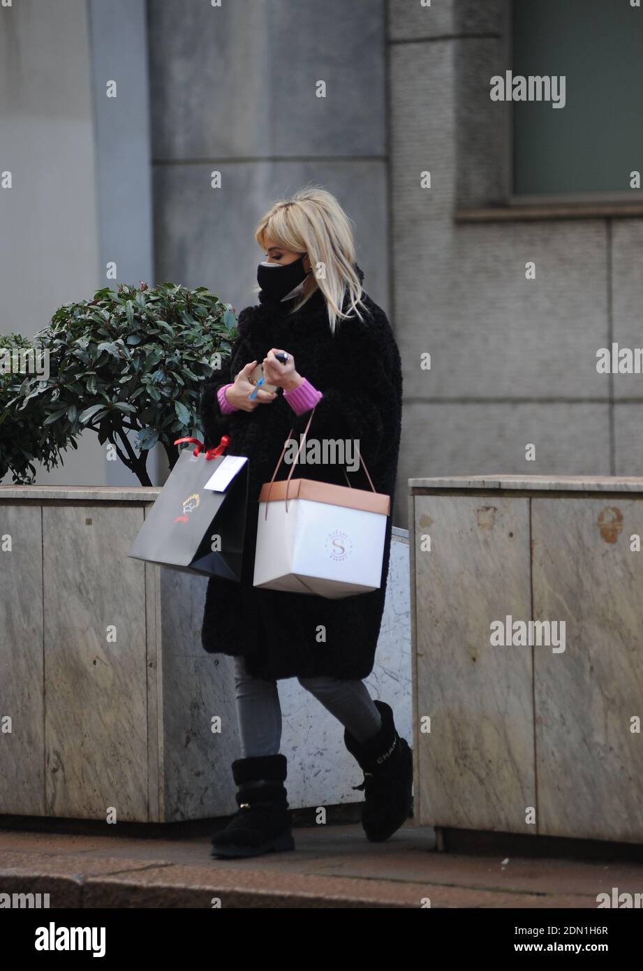 Milan, Diletta Leotta Christmas shopping Diletta Leotta surprised