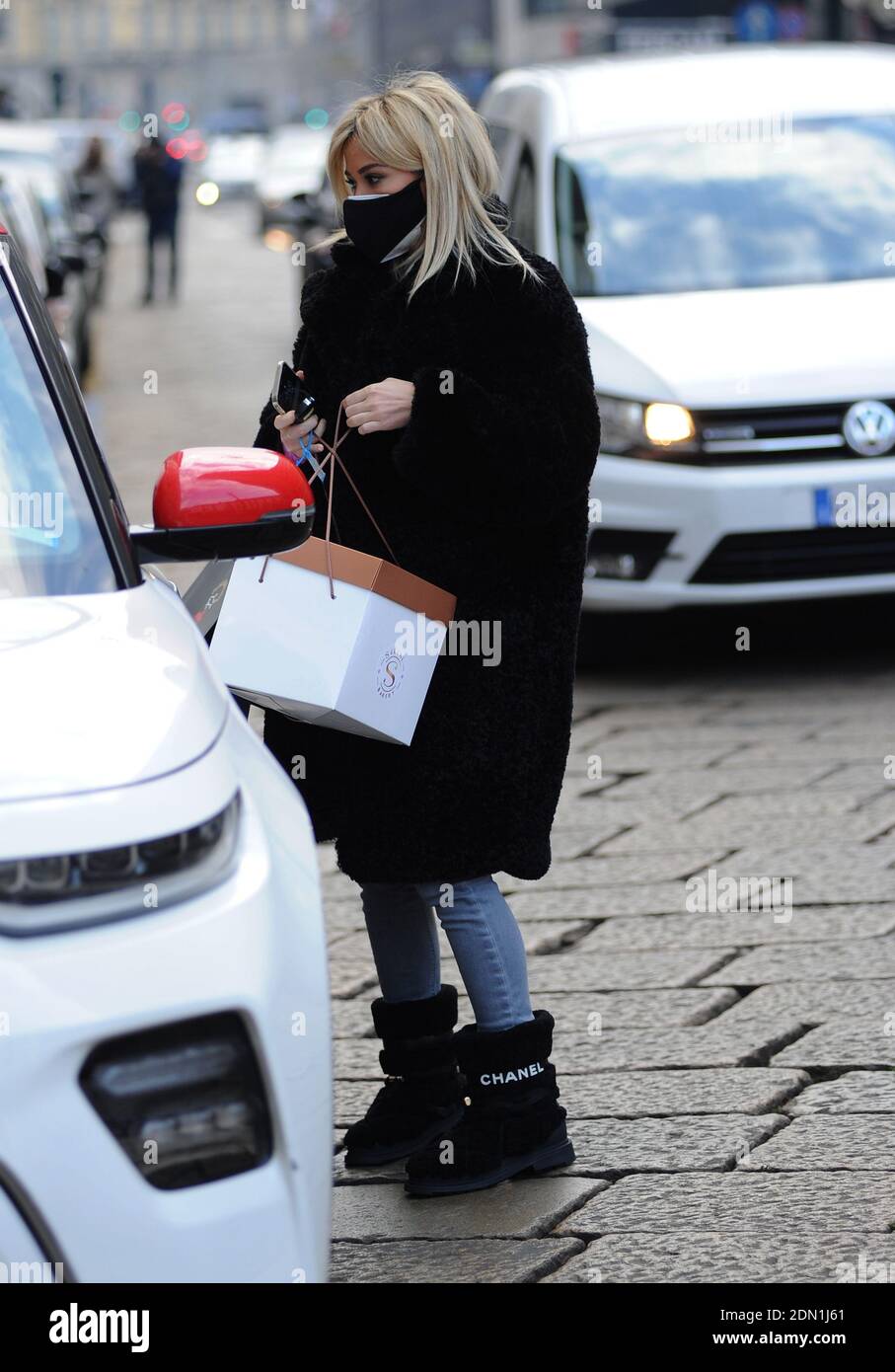 Milan, Diletta Leotta Christmas shopping Diletta Leotta surprised