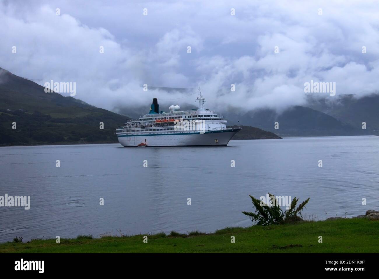 Ship in Ullapool, Scottish Highlands. Stock Photo