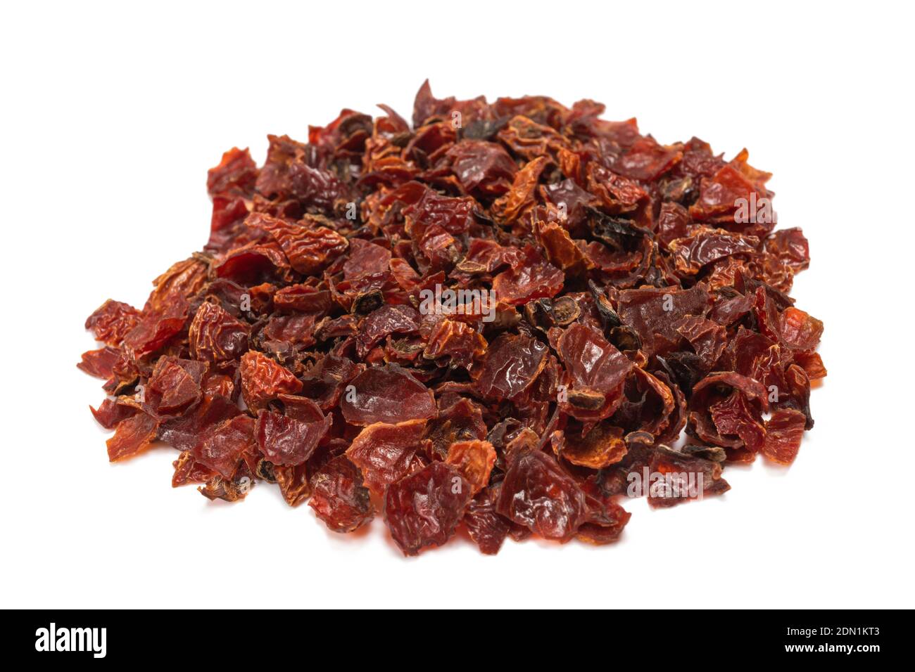 Stack of rosehips berries pile isolated on white Stock Photo