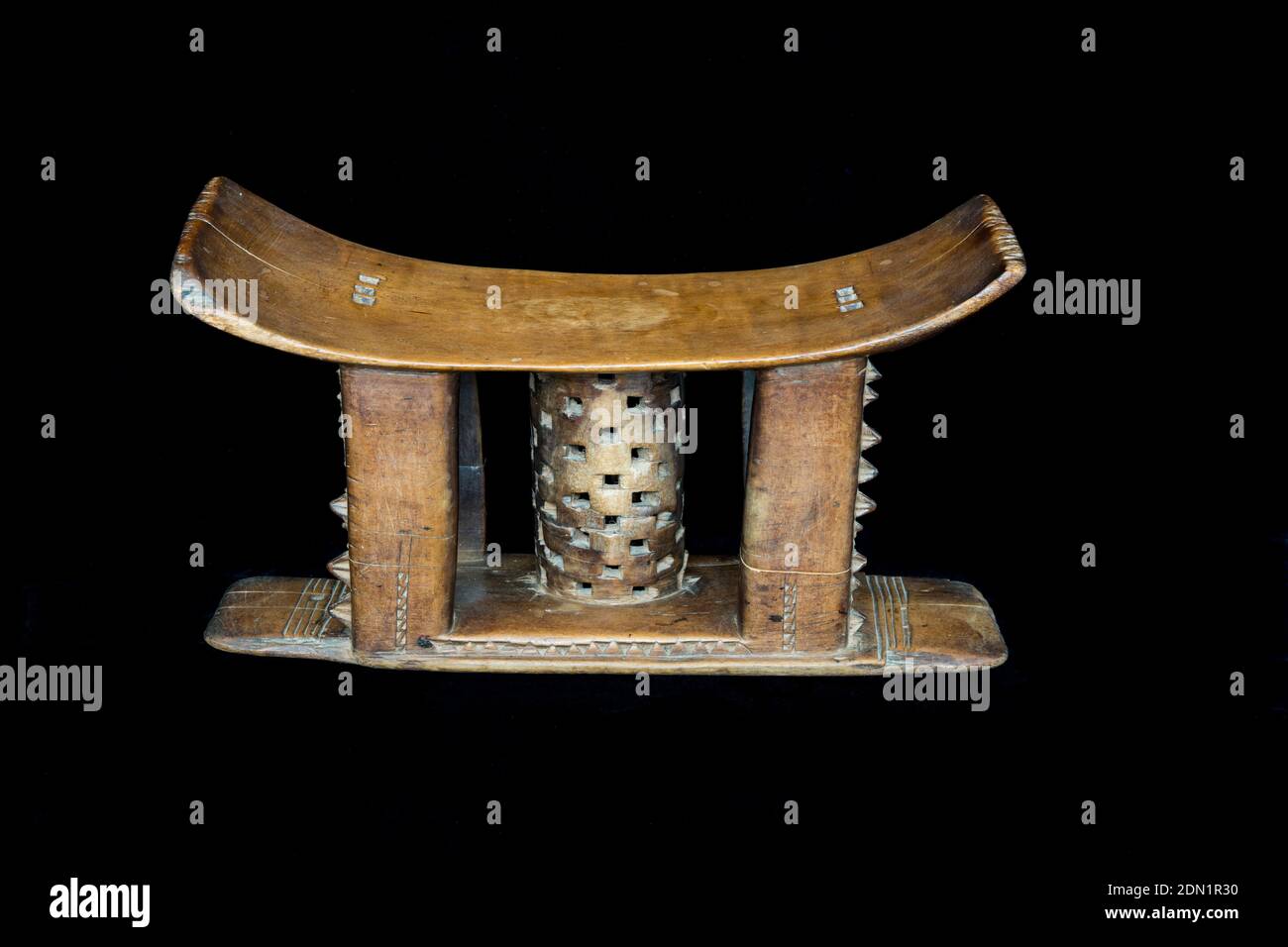 Old Baole Chief's Traditional Stool, an Ivorian sub-division of the Akan Ethnic Group.  Abidjan, Ivory Coast, Cote d'Ivoire.  Purchased 1992 in Cote d Stock Photo