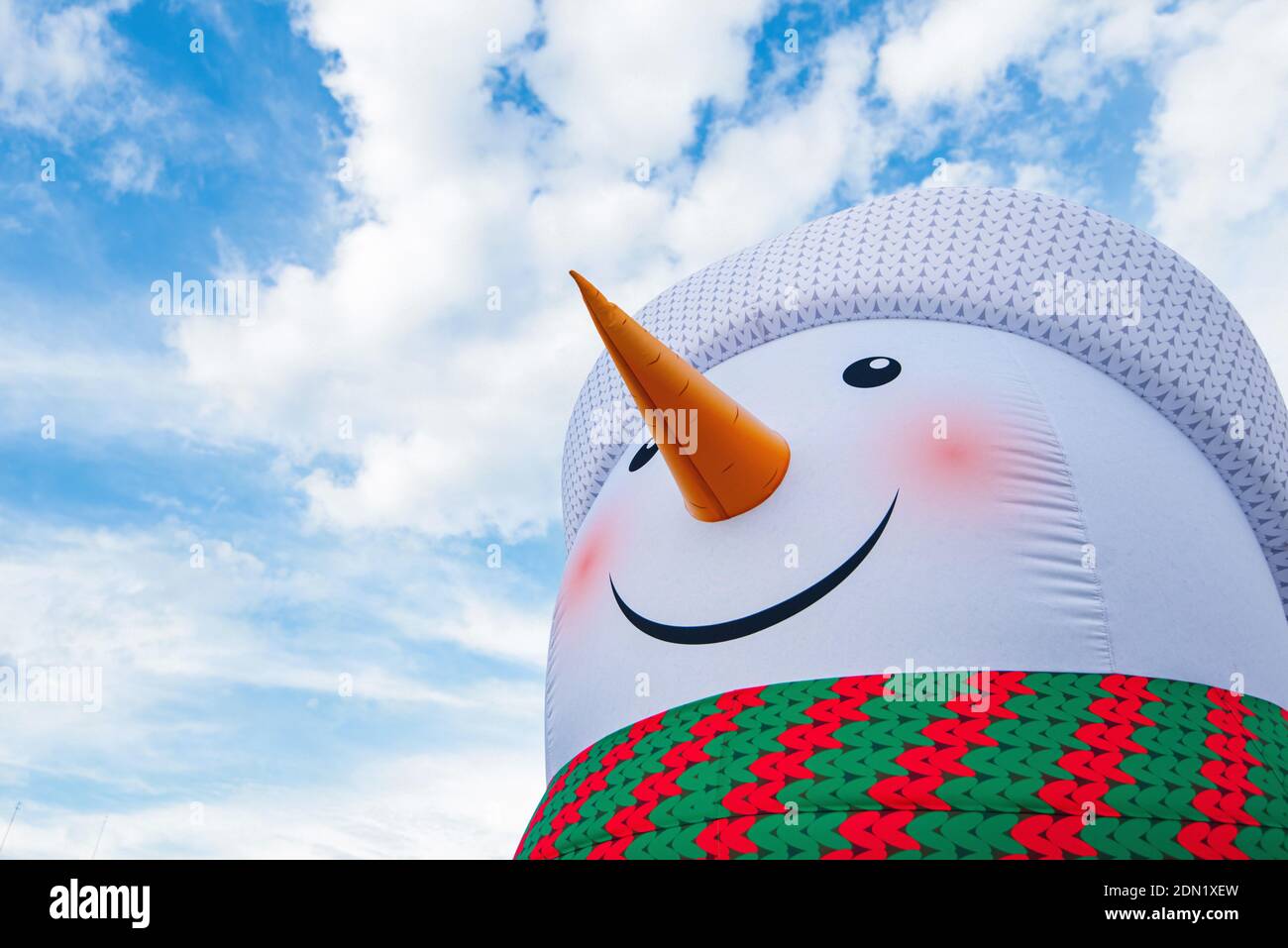 big snowman head close up on sky background Stock Photo - Alamy