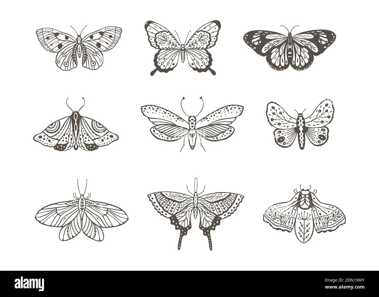 Moth hand drawing old school tattoo Design element for poster card  banner Vector illustration 13761439 Vector Art at Vecteezy