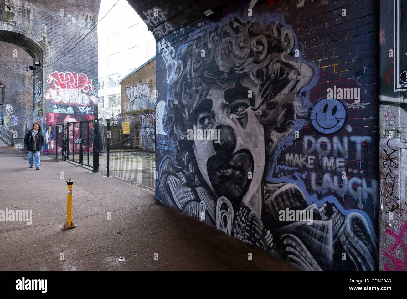 Street art in the old industrial area and railway arches of Digbeth on ...