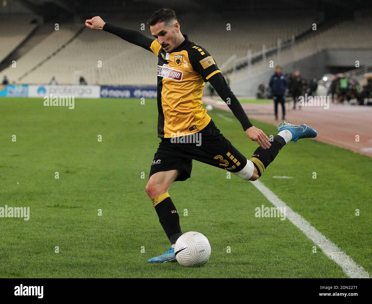 Athens, Greece. 16th Dec, 2020. Hélder Lopes of AEK Athens during the Super  League Greece match at Olympic Stadium, Athens Picture by Yannis  Halas/Focus Images Ltd /Sipa USA 16/12/2020 Credit: Sipa USA/Alamy