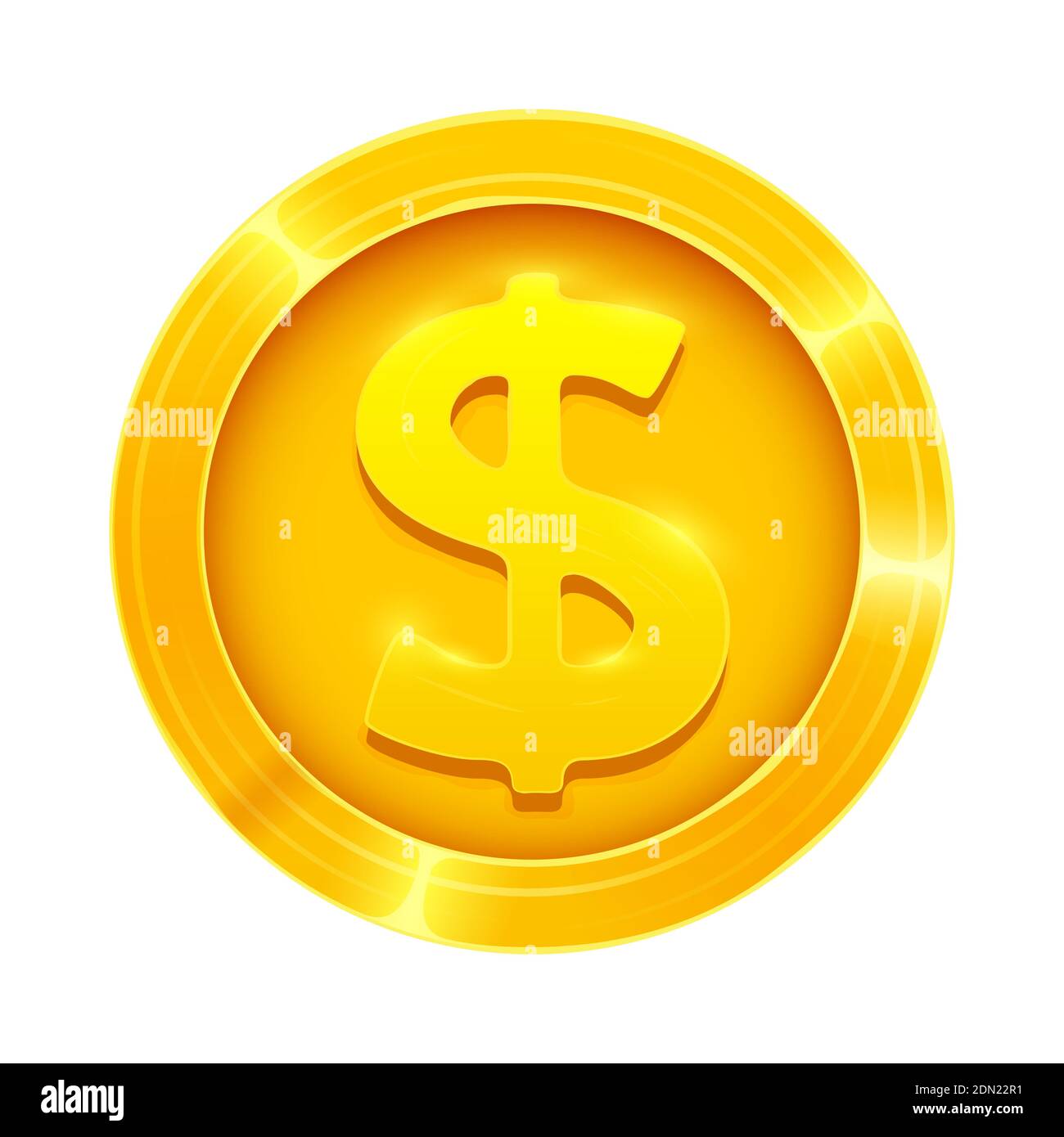 3d realistic gold coin isolated on white background. Vector ...