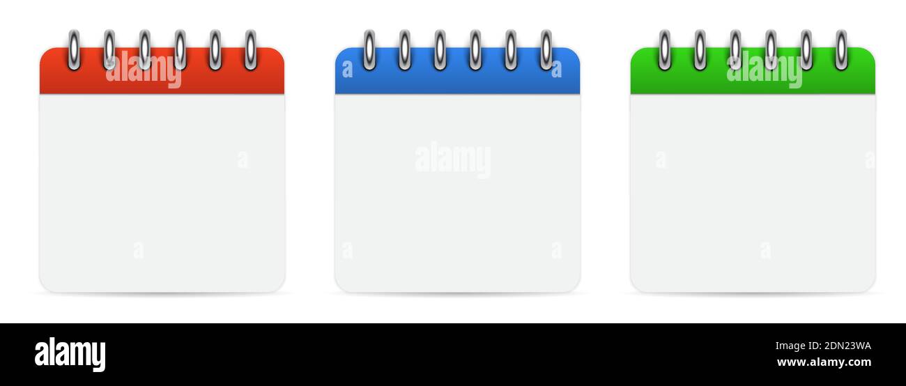 Blank empty calendars set template on white background. 3d vector ...
