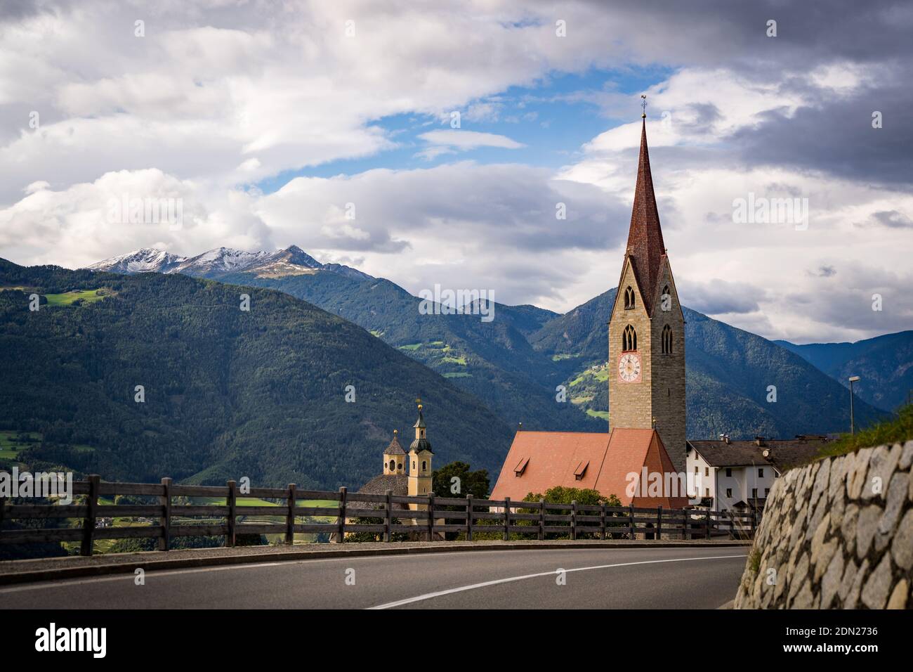 church in the mountains of south tirol Stock Photo