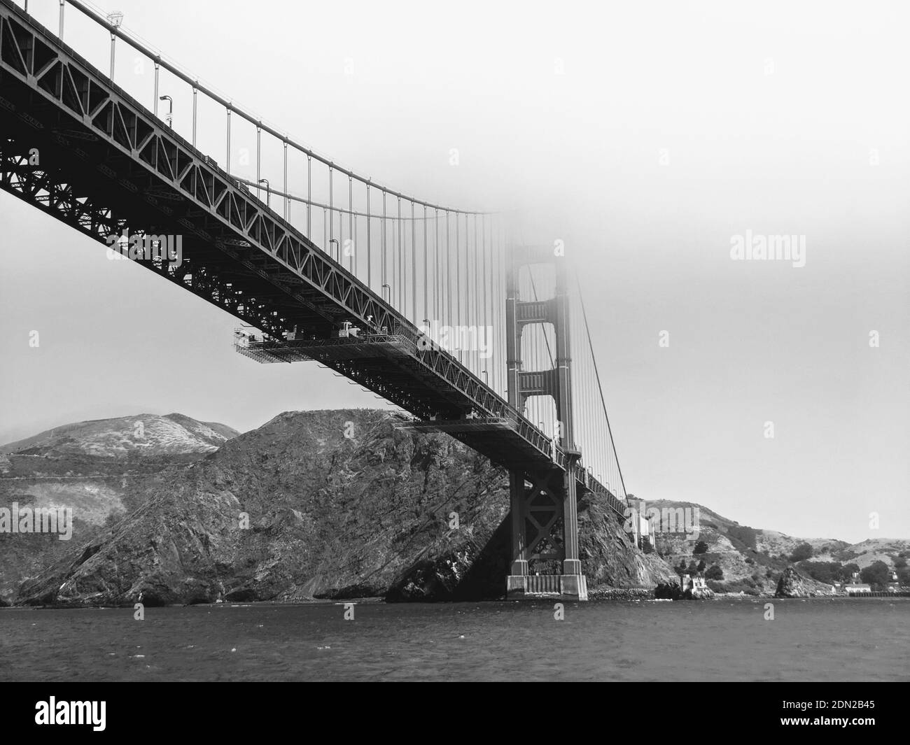Suspension Bridge Over Sea Stock Photo Alamy