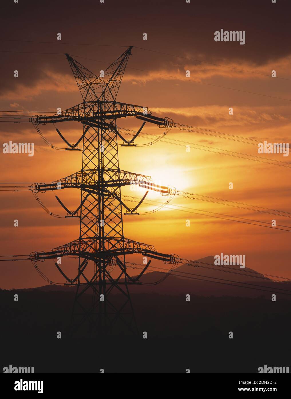 Australia. New South Wales. Hunter Valley. Electricity pylon and power