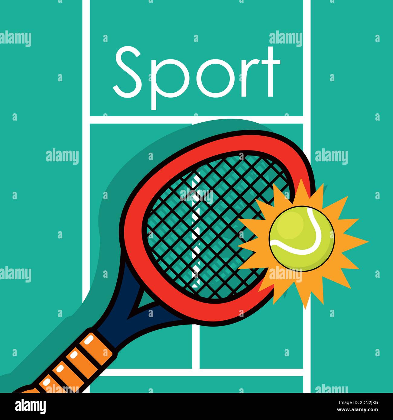 sport tennis racket and ball design, hobby competition game and ...
