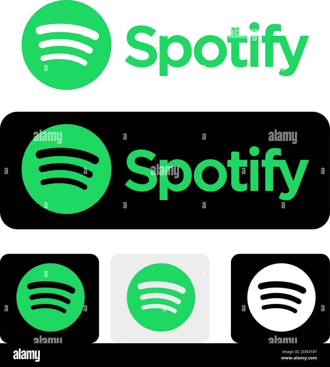 Spotify logo set on white and black background. Vector illustration Stock  Vector Image & Art - Alamy