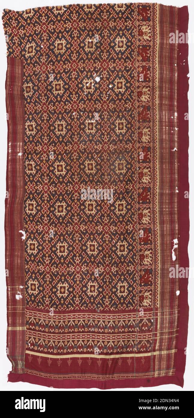 Patola, Medium silk Technique tied resist patterning in warp and weft