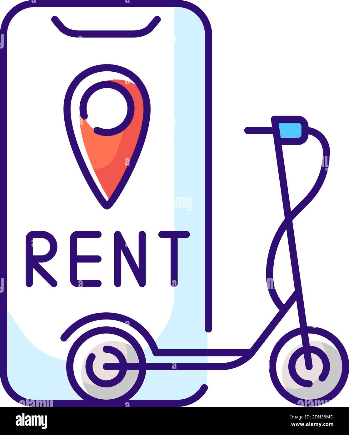 Electric scooter rental RGB color icon Stock Vector Image & Art - Alamy