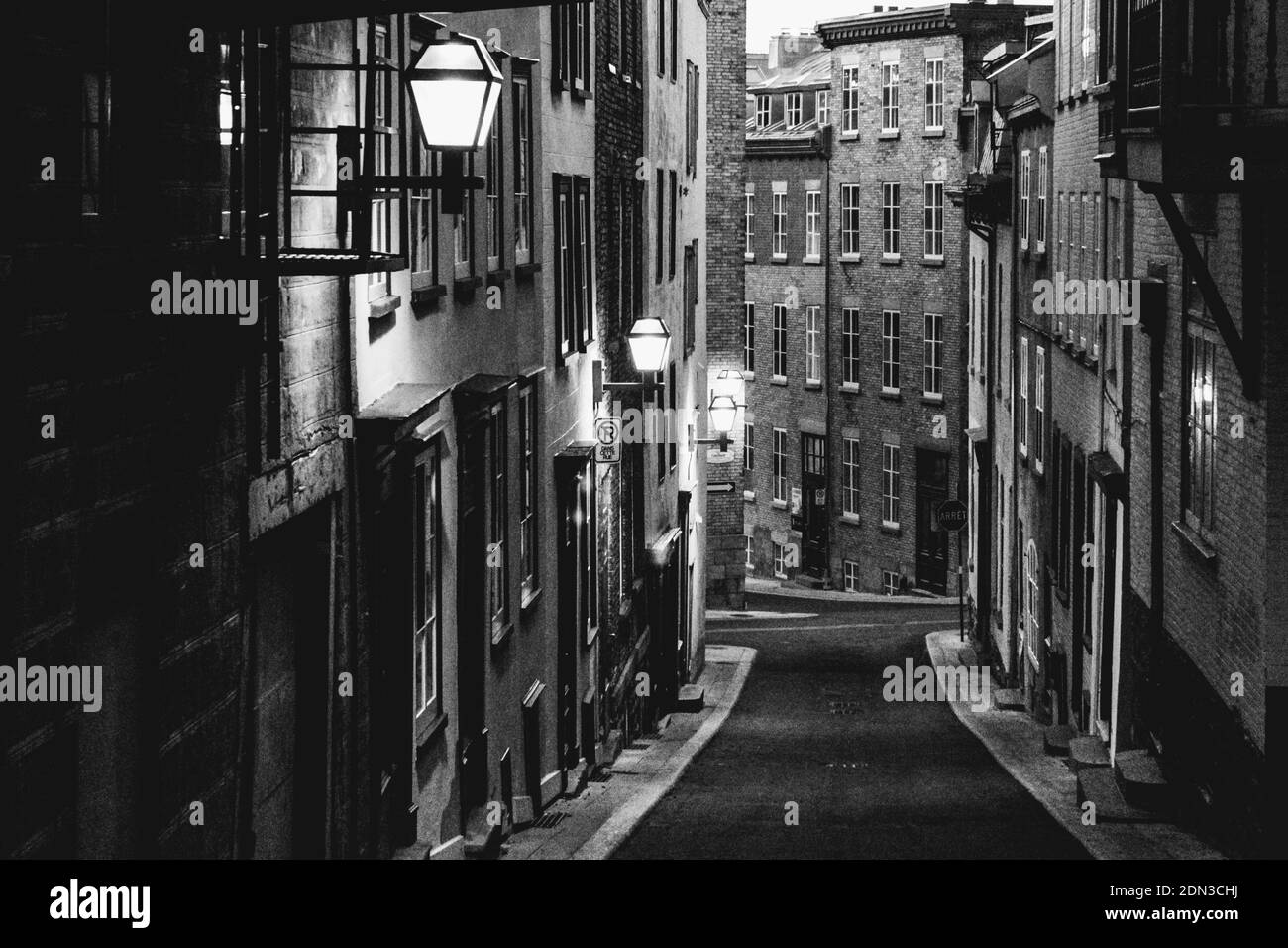 Alley with historic buildings Black and White Stock Photos & Images - Alamy