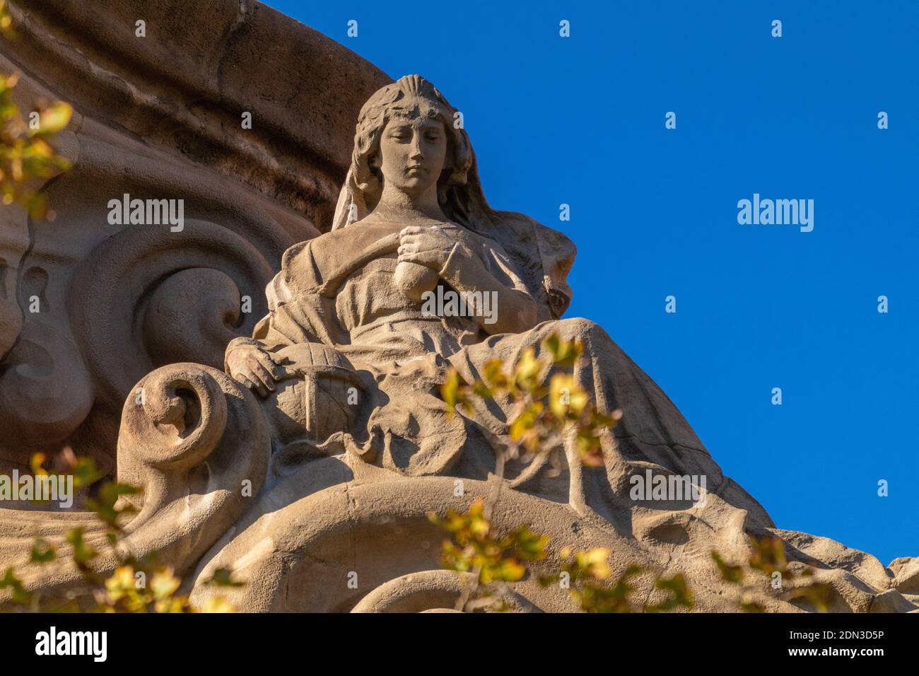 Gypsum sculptures and statues bust head. On the streets in Spain in