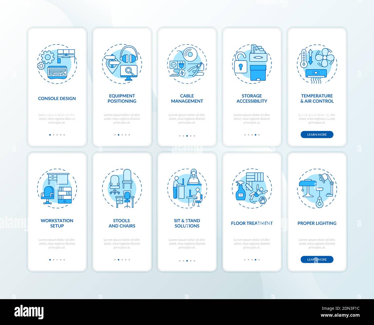 Safe, healthful workplace for workers onboarding mobile app page screen ...