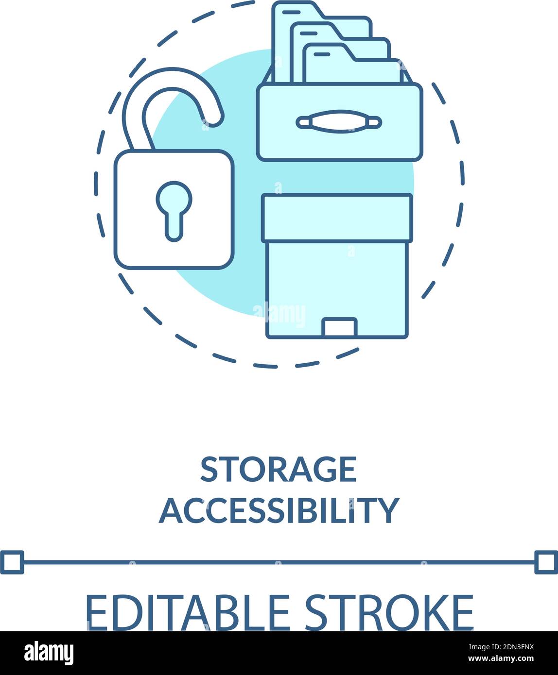 Storage accessibility concept icon Stock Vector