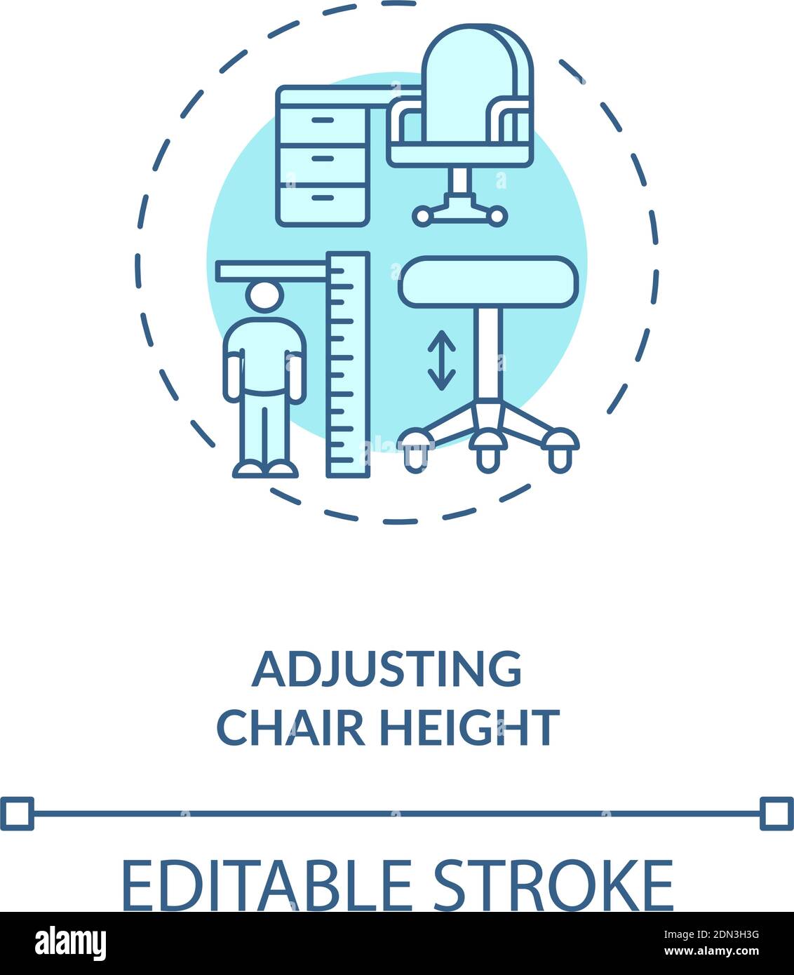 Adjusting chair height concept icon Stock Vector Image & Art Alamy