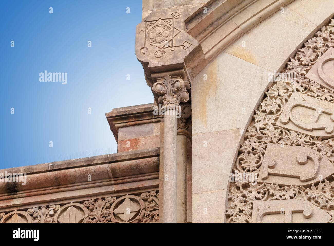 elements of architectural decorations of buildings, columns, arches ...