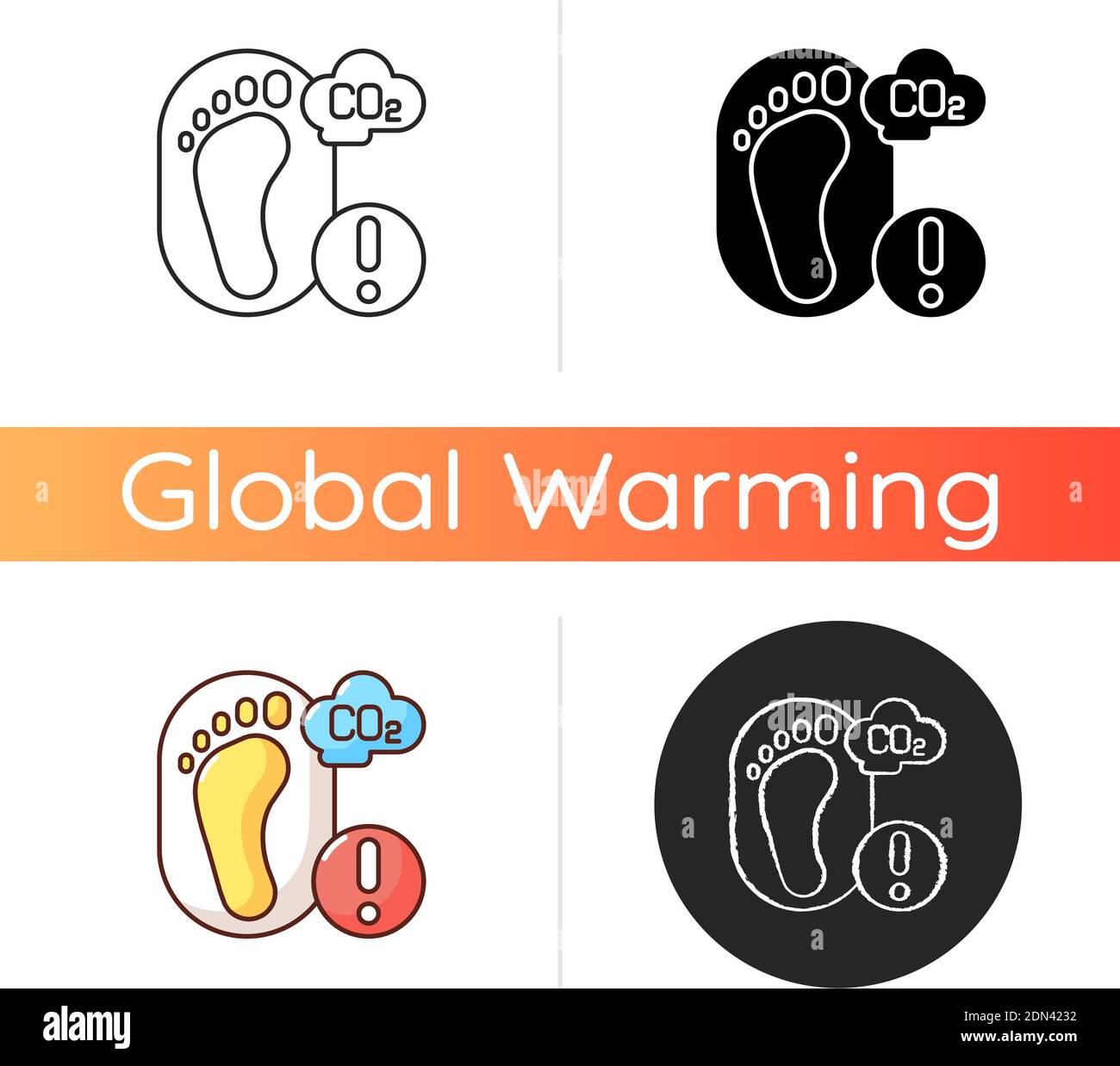 Carbon footprint icon Stock Vector