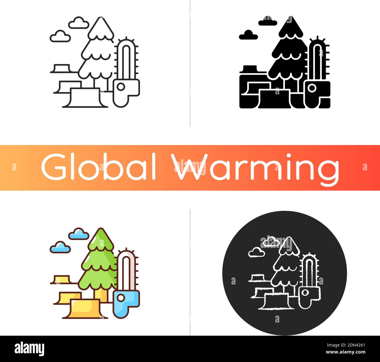 Deforestation icon Stock Vector
