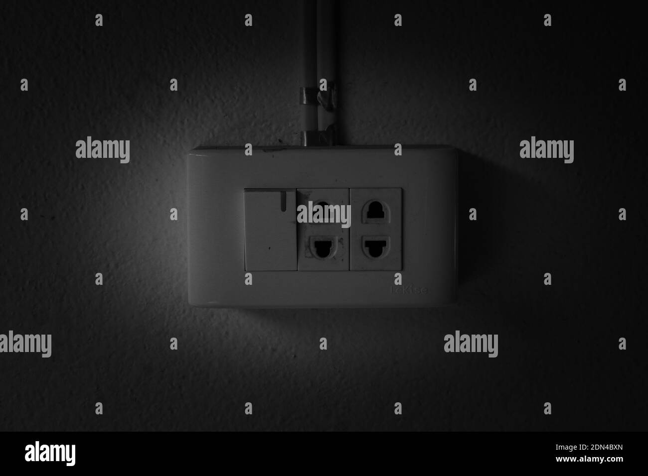 Light switch on the wall Black and White Stock Photos & Images Alamy