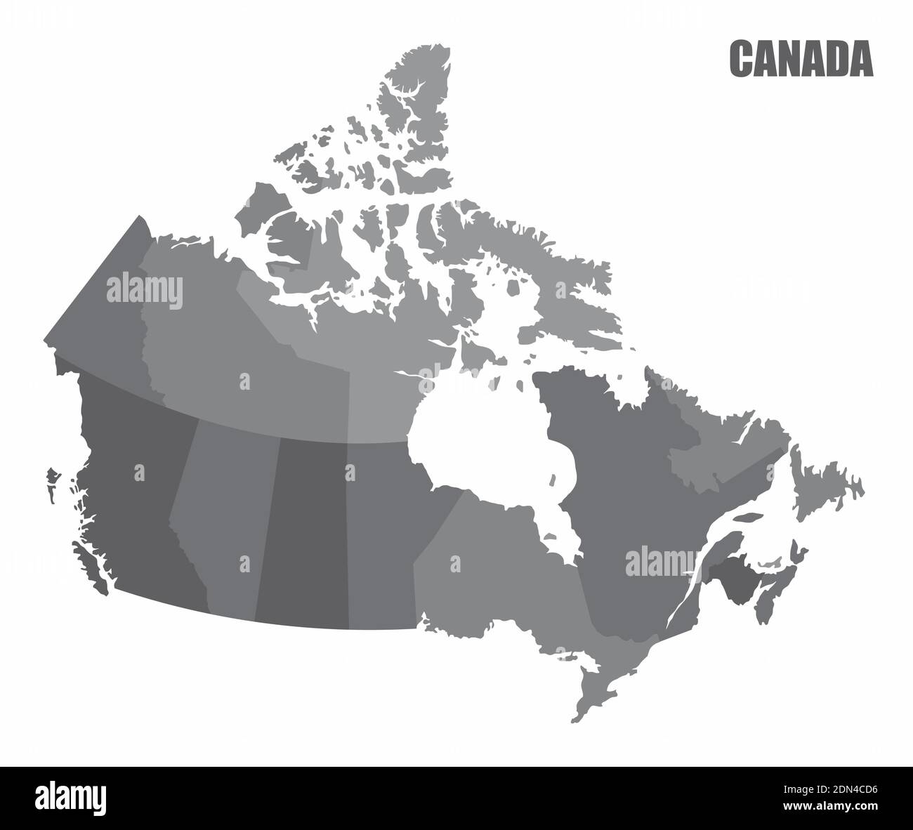 Canada provinces map Stock Vector