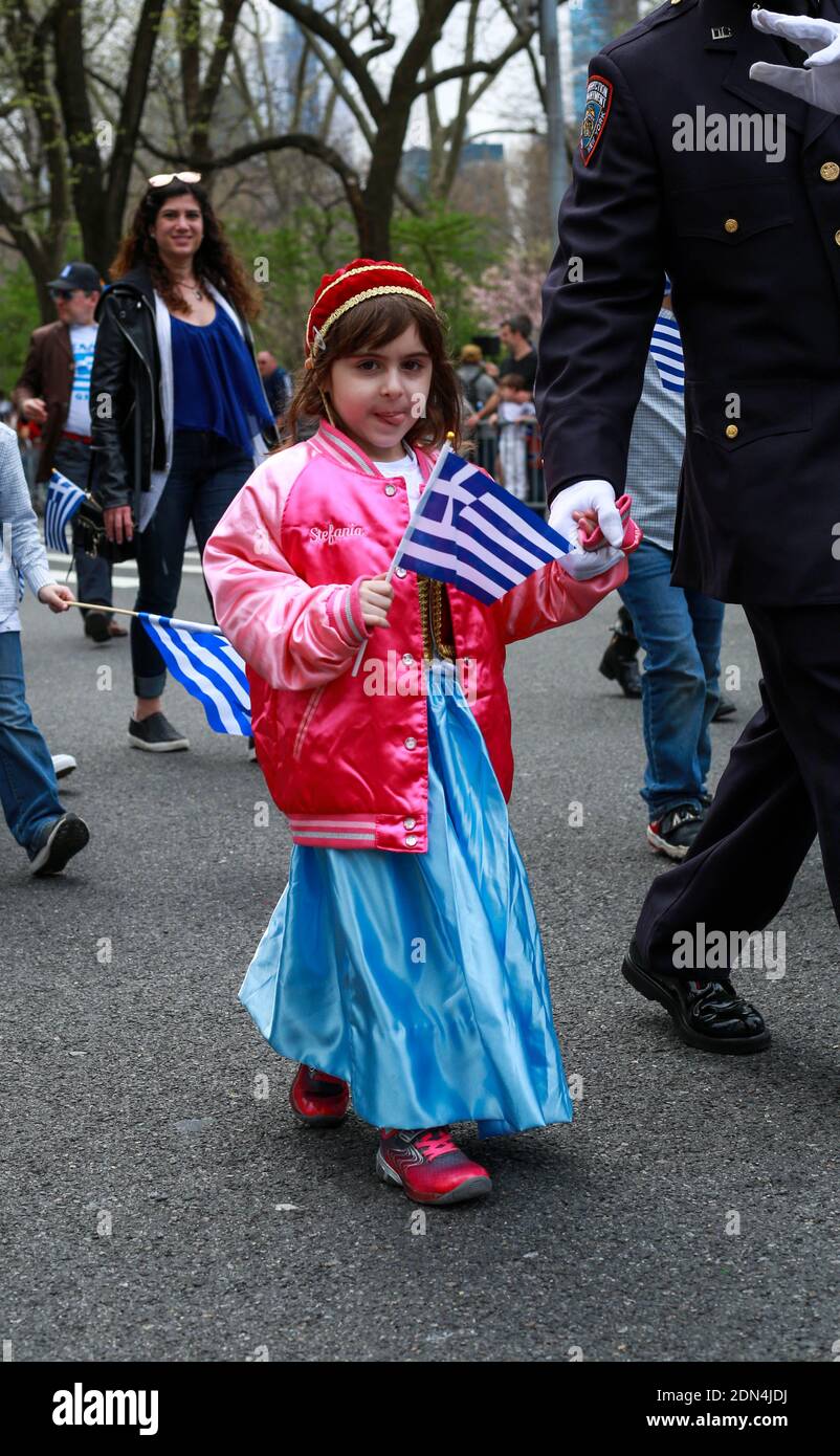 Greek Day parade in New York city , celebrating the countries