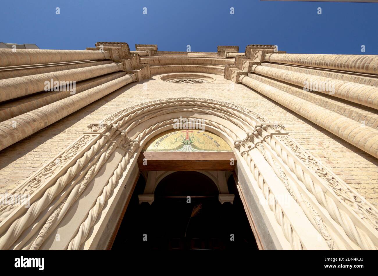 View of the facade of the church of the Sacred Heart of Jesus in Pescara Stock Photo