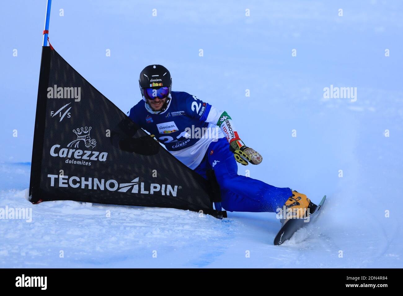 Carezza, Italy. 17th Dec, 2020. FIS Snowboard World Cup - Covid-19 Outbreak Parallel Slalom event on 17/12/2020 in Carezza, Italy. In action Aaron March (ITA) (Photo by Pierre Teyssot/ESPA-Images) Credit: European Sports Photo Agency/Alamy Live News Stock Photo