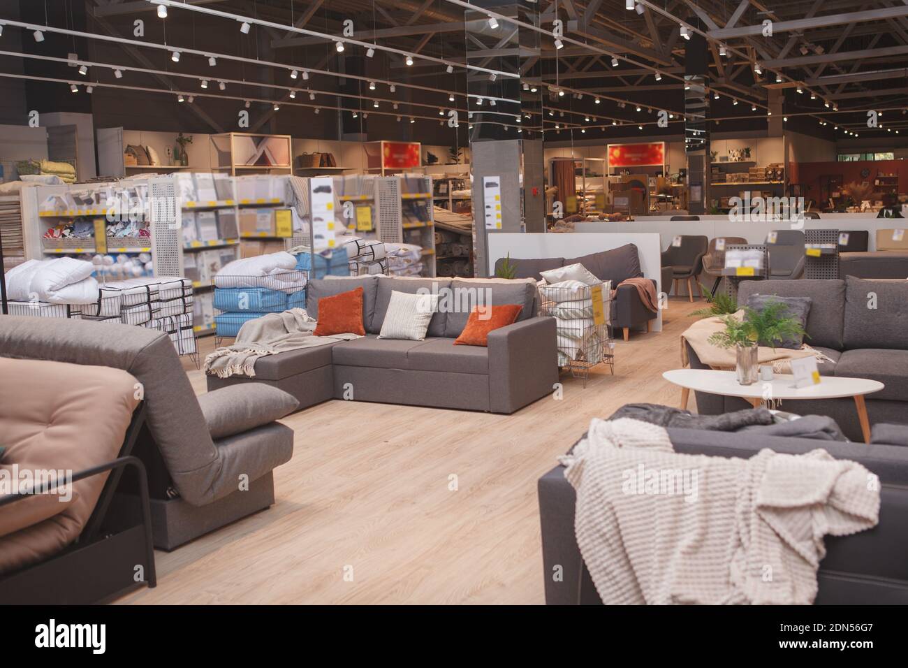 Furniture store with sofas and couches on display for sale, copy space Stock  Photo - Alamy