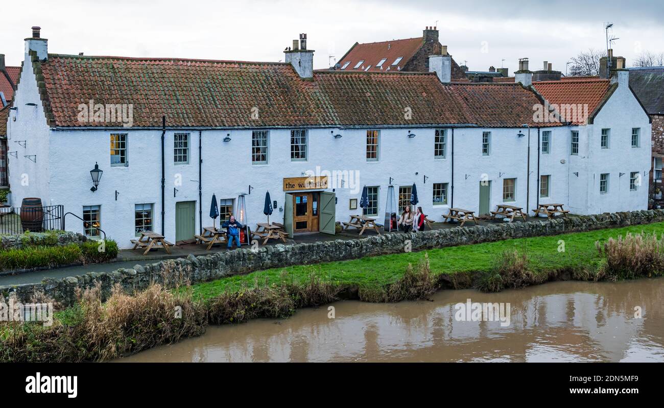 The Waterside Bistro restaurant on the Tyne River in Winter, Haddington