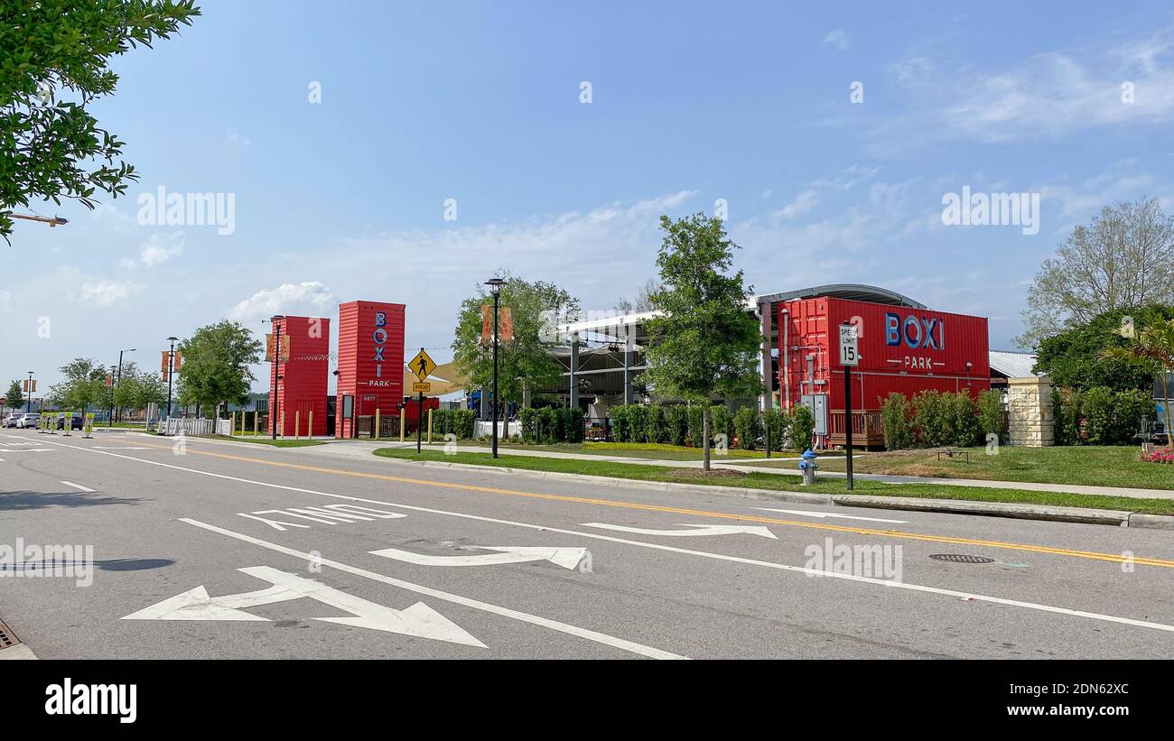 Orlando, FL USA- April 10, 2021 : A dining table and chairs at a