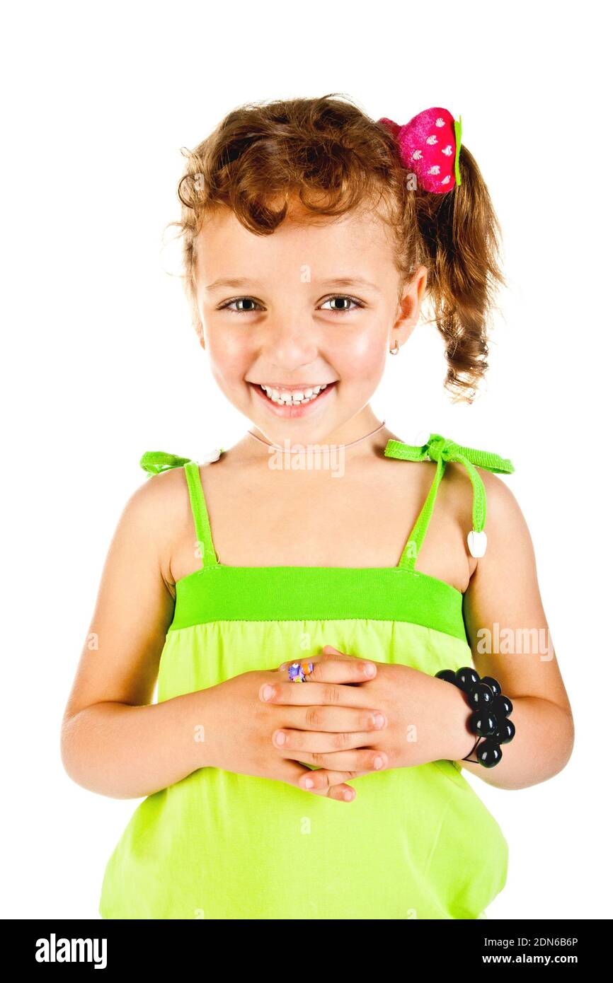 little girl portrait isolated on a white background Stock Photo - Alamy