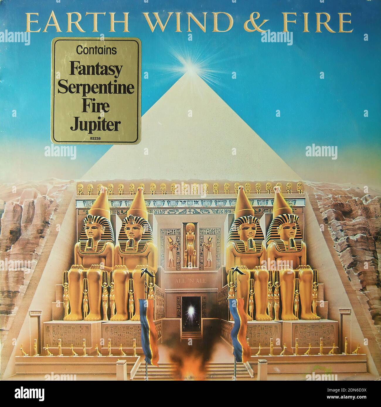 Earth, Wind & Fire - Fantasy, Serpentine, Fire, Jupiter - Vintage vinyl album cover Stock Photo