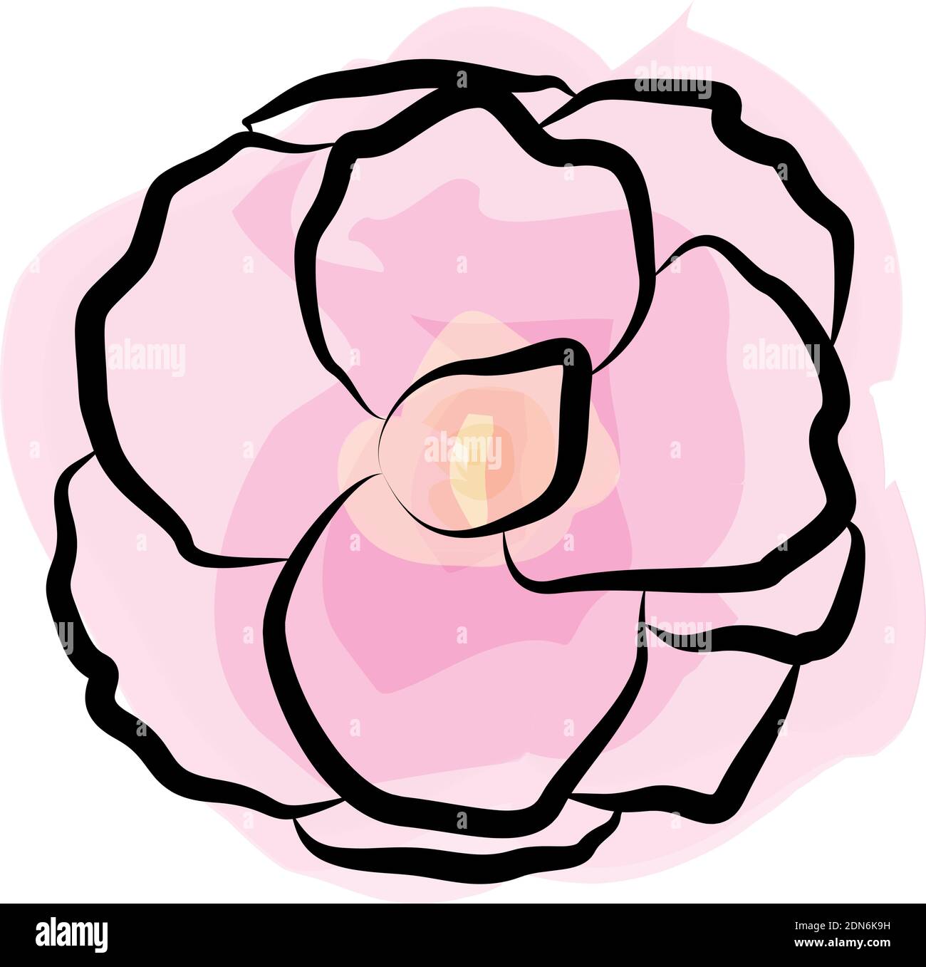 Watercolor Vector Flower. Painted Watercolour Floral. EPS 10 Stock Vector