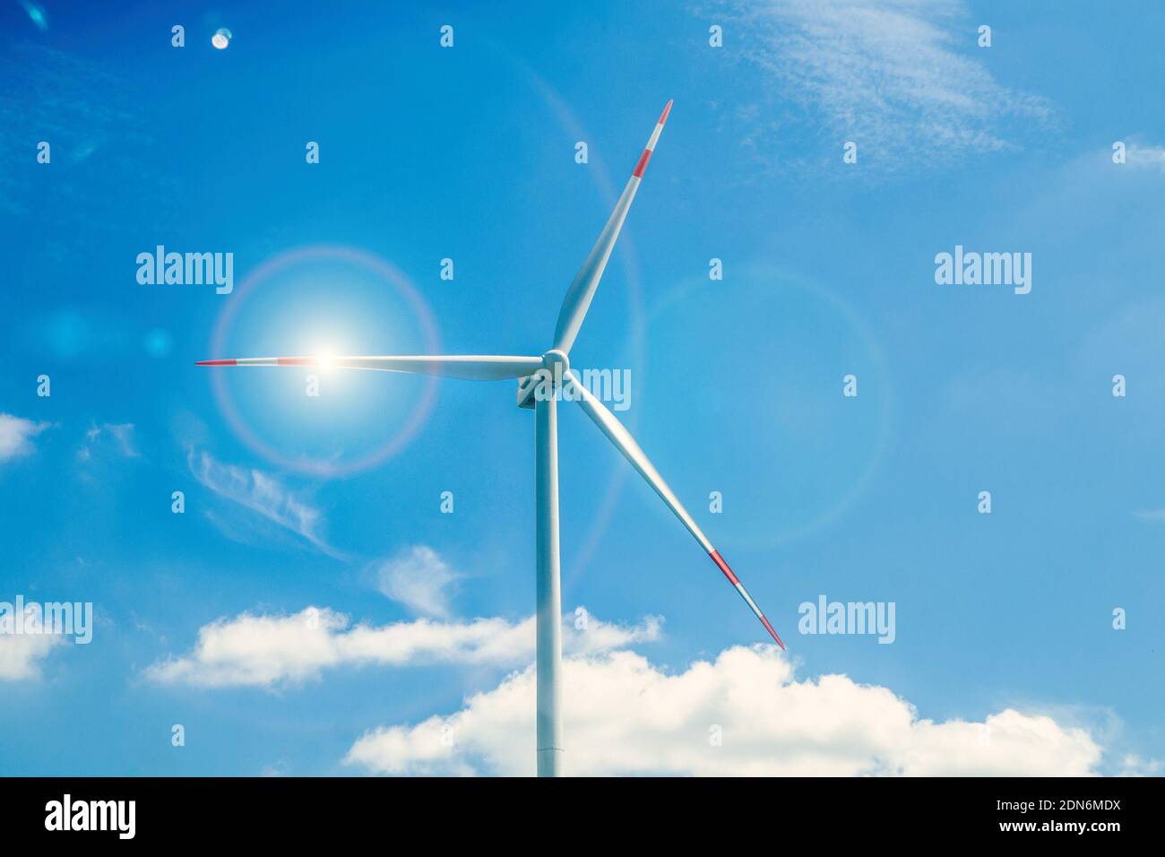 wind turbine against the blue sky Stock Photo - Alamy
