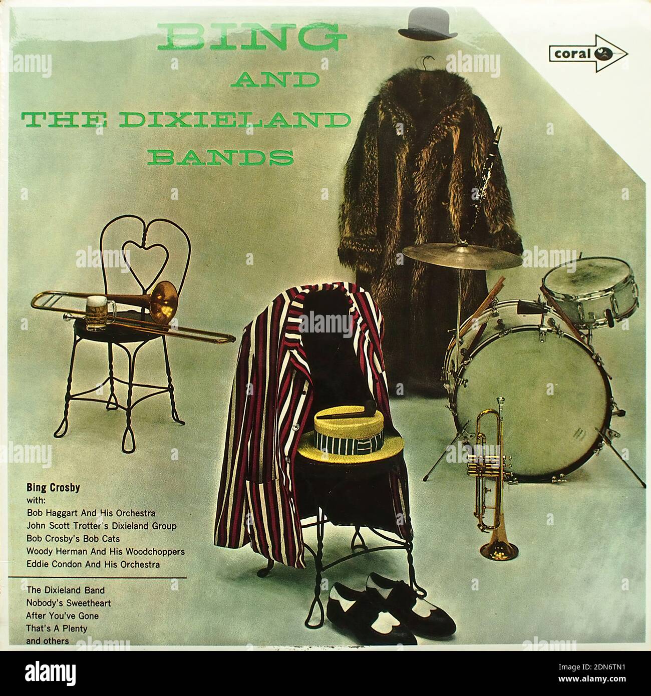 Bing & the Dixieland Bands (Bob Haggart, John Scott Trotter, Bob Crosby, Woody Herman, Eddie Condon) - Decca Coral CPS 105 (COPS 5064, AH 31), 1962  - Vintage vinyl album cover Stock Photo